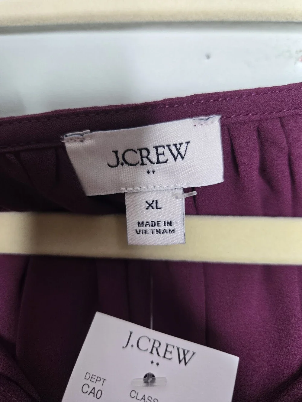 J Crew Iris Purple Long Sleeve Ruffle Tie-Front Blouse XL NWT